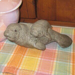 Manatee and Calf Resin Figurine Vicki Lane Creative Design